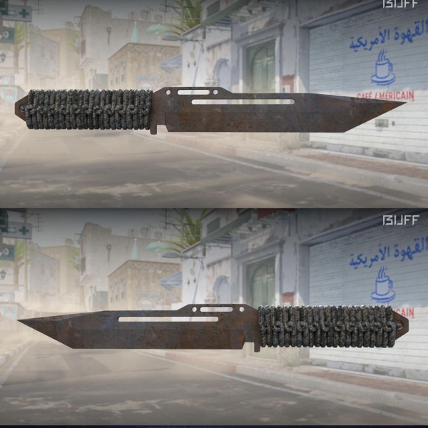 Paracord Knife Rust Coat BS 3/2